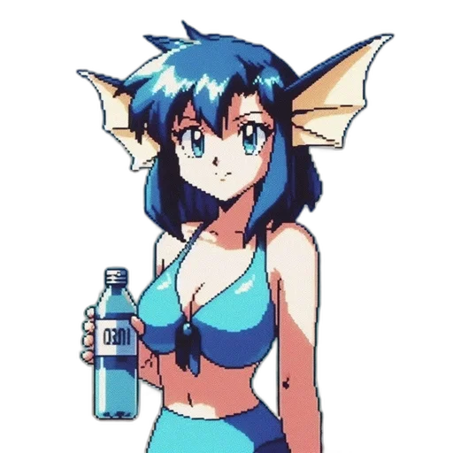 bottle, dragon, dress, staff transparent PNG cut-out