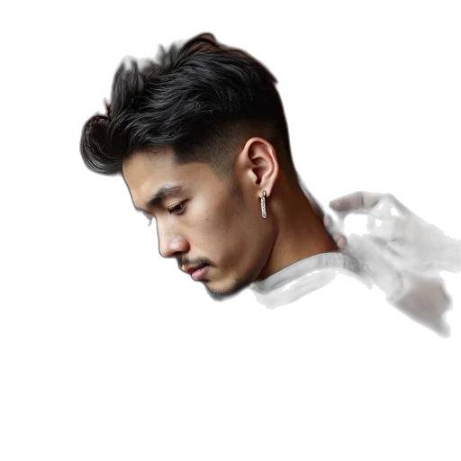 face, hair, jacket, dragon transparent PNG cut-out