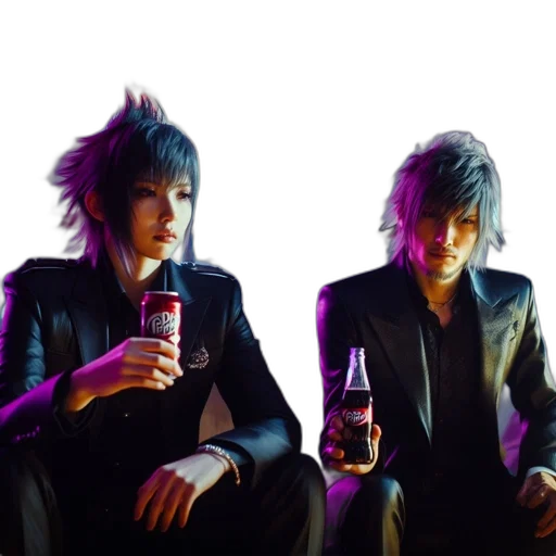bottle, jacket, cyberpunk, vaporwave transparent PNG cut-out
