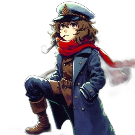 staff, hat, weapon, jacket transparent PNG cut-out