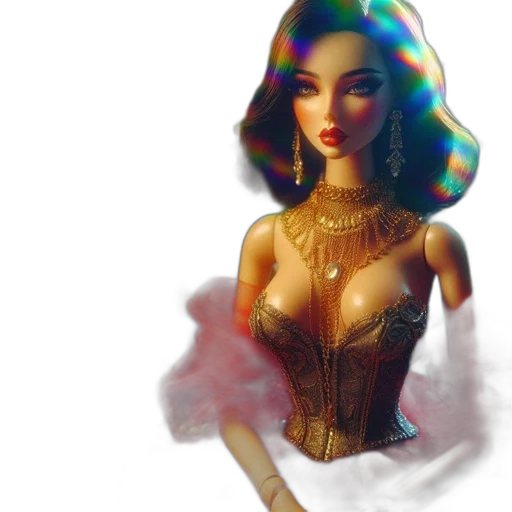 dress, jewelry, fantasy art, 3d render transparent PNG cut-out