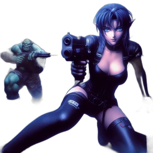 weapon, concept art, cyberpunk, fantasy art transparent PNG cut-out