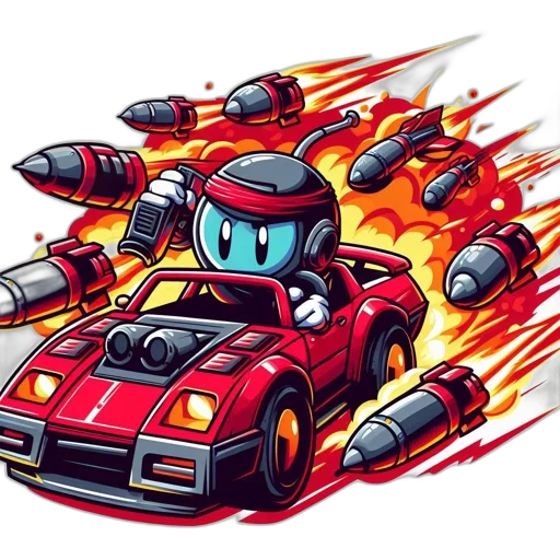 car, robot, concept art, pixel art transparent PNG cut-out