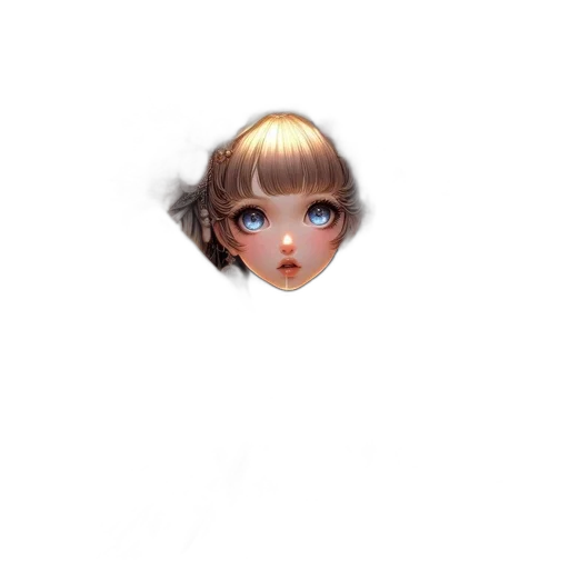 face, hair, creature, staff transparent PNG cut-out