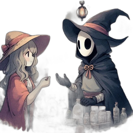 hat, mask, staff, creature transparent PNG cut-out