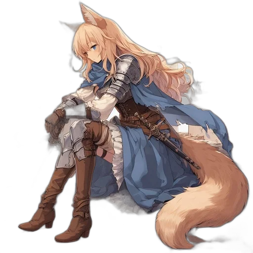 dragon, dress, staff, animal transparent PNG cut-out