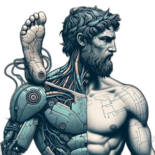 robot, comic book art, cyberpunk, concept art transparent PNG cut-out