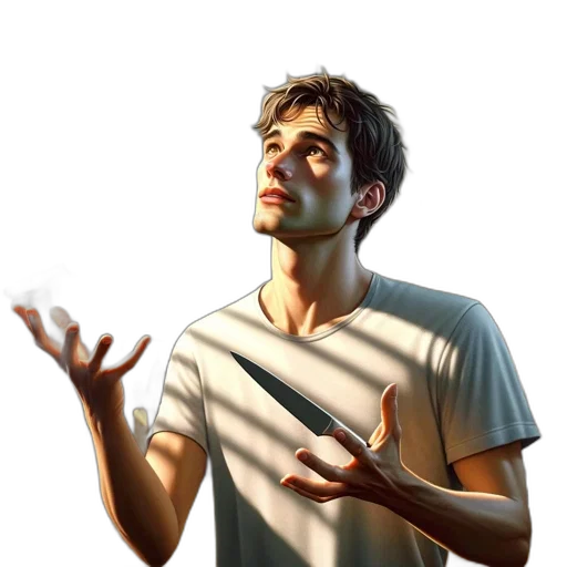 face, jacket, staff, concept art transparent PNG cut-out