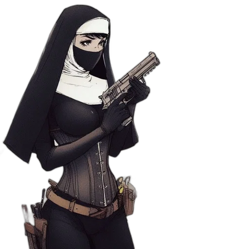 weapon, mask, staff, jacket transparent PNG cut-out