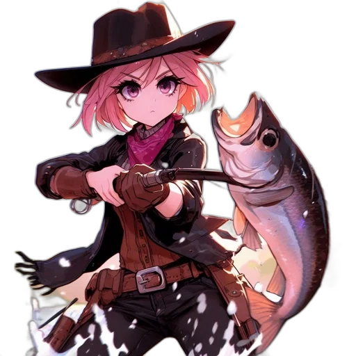 weapon, staff, animal, hat transparent PNG cut-out