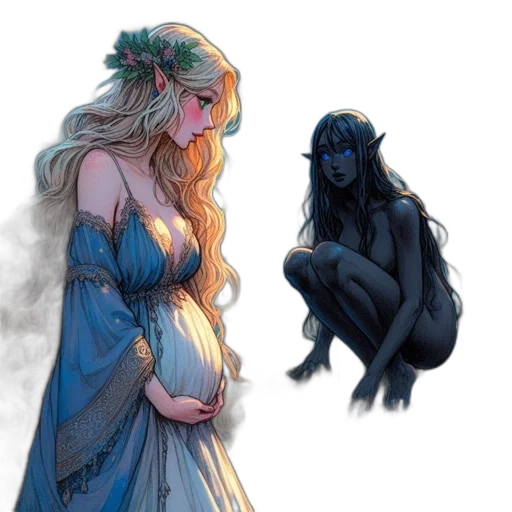 dress, concept art, fantasy art, comic book art transparent PNG cut-out