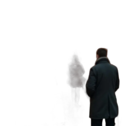 jacket, umbrella, staff, face transparent PNG cut-out