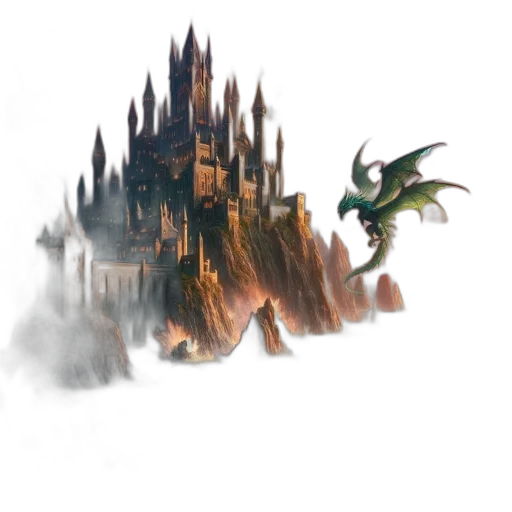 dragon, staff, creature, concept art transparent PNG cut-out