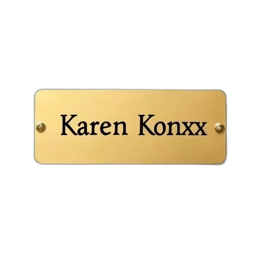 gold, name, tag, karen transparent PNG cut-out