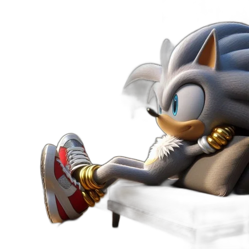 concept art, 3d render, sonic, hedgehog transparent PNG cut-out