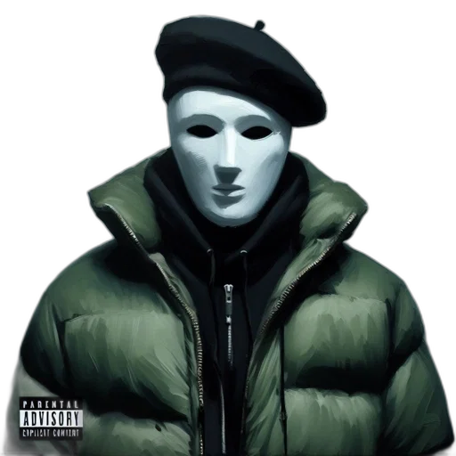 mask, jacket, face, concept art transparent PNG cut-out
