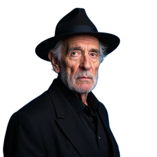 hat, jacket, face, staff transparent PNG cut-out