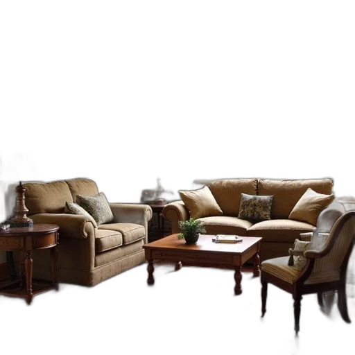 furniture, 3d render, photorealistic, earth tones transparent PNG cut-out