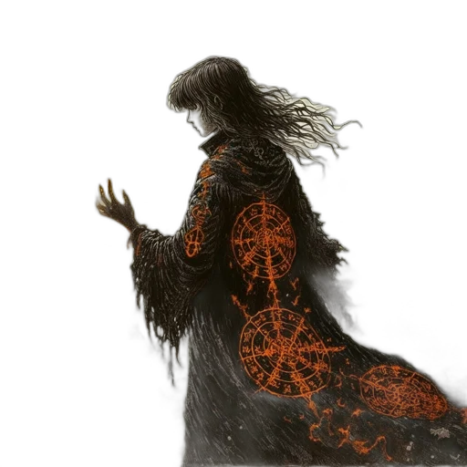 dress, hair, dragon, jacket transparent PNG cut-out