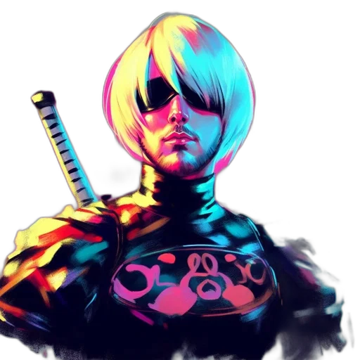 robot, weapon, face, sword transparent PNG cut-out