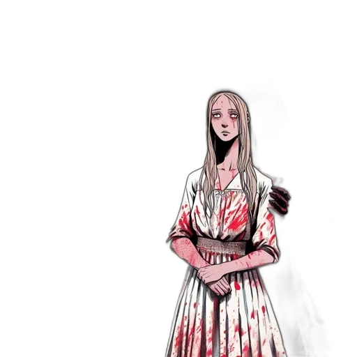 dress, staff, creature, face transparent PNG cut-out