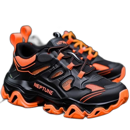 shoes, 3d render, pair, black transparent PNG cut-out