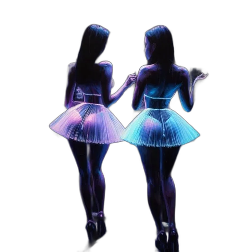 dress, 3d render, concept art, vaporwave transparent PNG cut-out