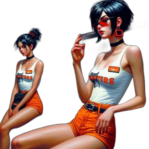 cyberpunk, comic book art, concept art, fantasy art transparent PNG cut-out