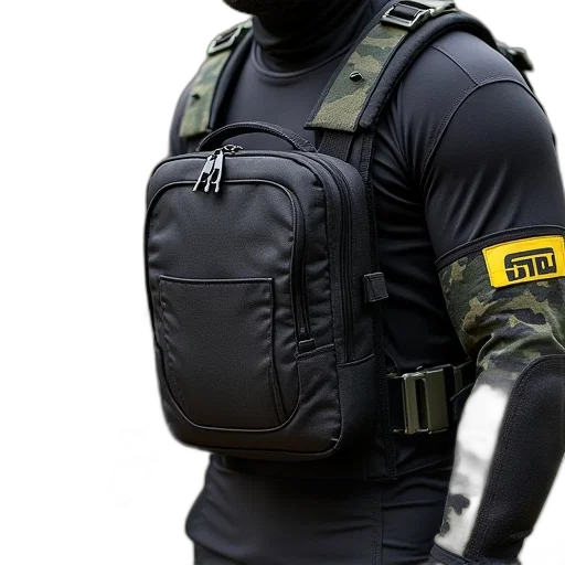 jacket, weapon, cyberpunk, 3d render transparent PNG cut-out