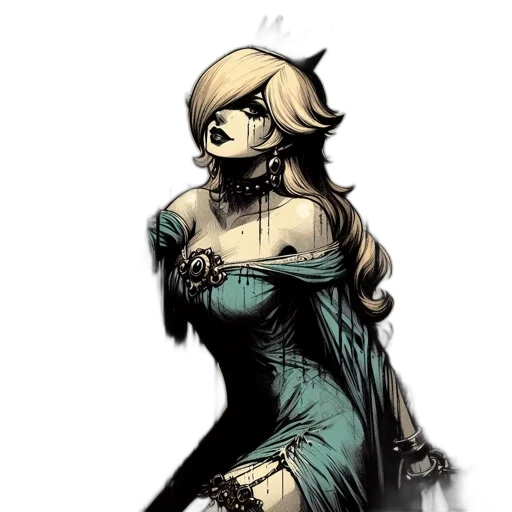 dress, mask, comic book art, concept art transparent PNG cut-out