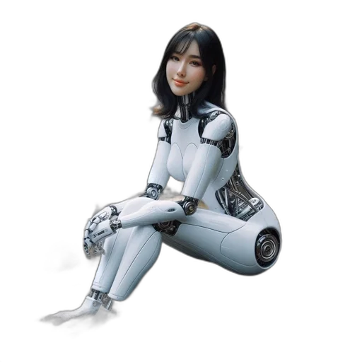 robot, 3d render, concept art, cyberpunk transparent PNG cut-out
