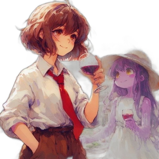 dress, staff, bottle, hat transparent PNG cut-out