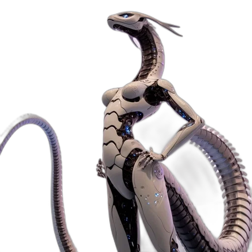 dragon, robot, staff, creature transparent PNG cut-out