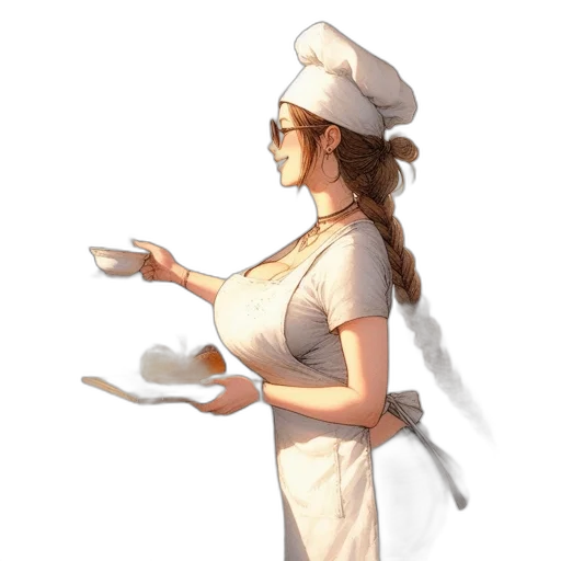 staff, dress, food, hat transparent PNG cut-out