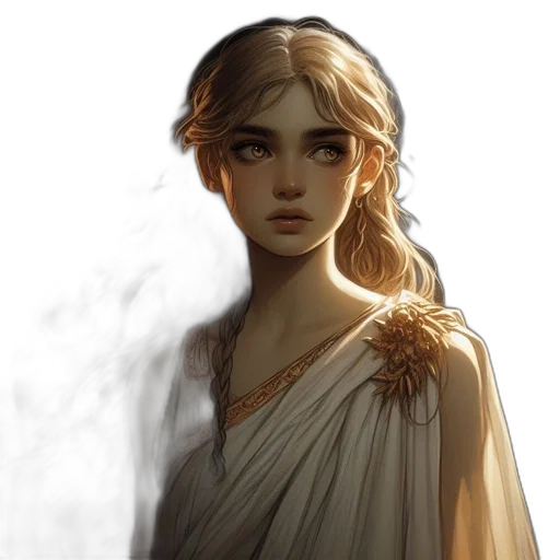 face, dress, dragon, staff transparent PNG cut-out