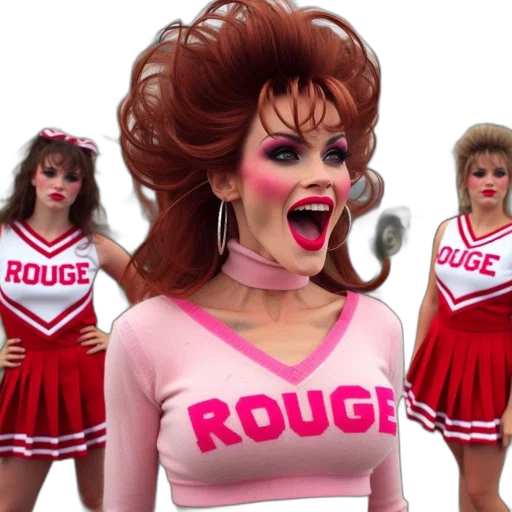 3d render, three, women, cheerleading transparent PNG cut-out