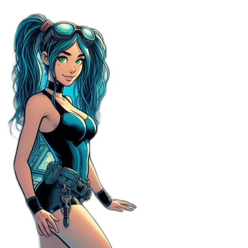 comic book art, concept art, cartoon, fantasy art transparent PNG cut-out