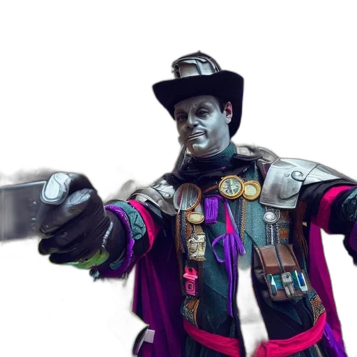 staff, weapon, robot, hat transparent PNG cut-out