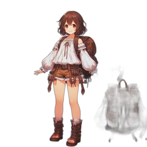 jacket, dress, creature, staff transparent PNG cut-out