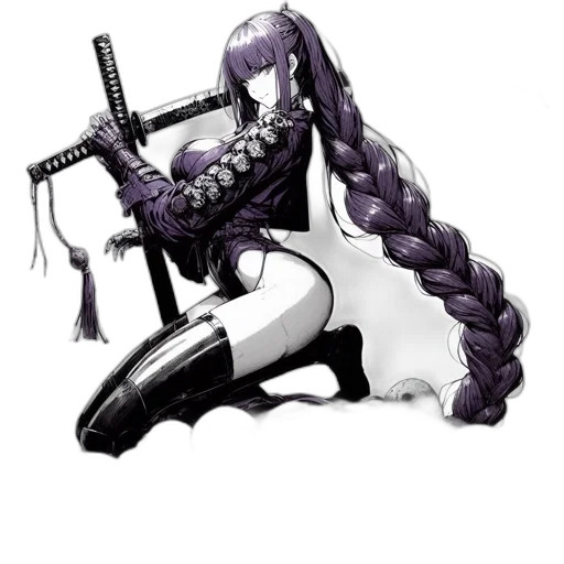 weapon, sword, staff, hair transparent PNG cut-out