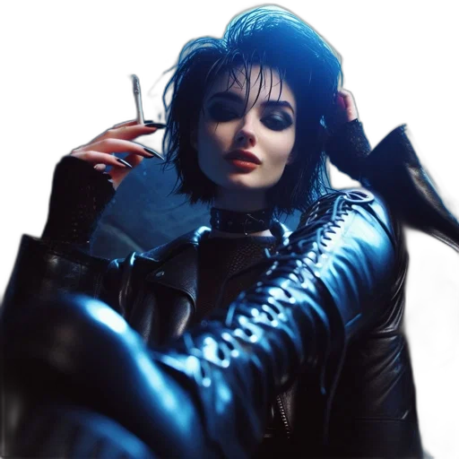 jacket, photorealistic, cyberpunk, person transparent PNG cut-out