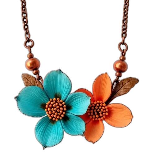 jewelry, flower, earth tones, colorful transparent PNG cut-out