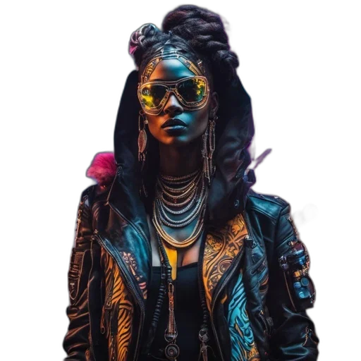 jacket, jewelry, mask, face transparent PNG cut-out