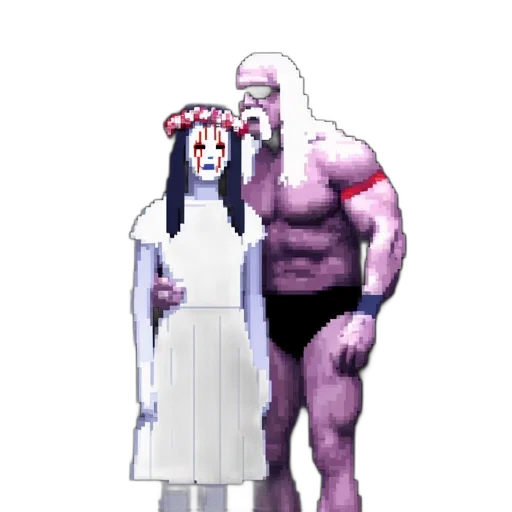 dress, creature, staff, pixel art transparent PNG cut-out