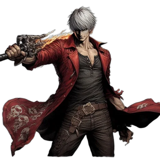 weapon, jacket, sword, concept art transparent PNG cut-out