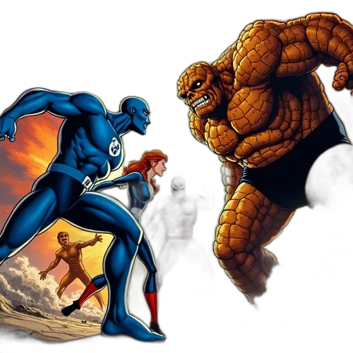 comic book art, concept art, cover, fantastic transparent PNG cut-out