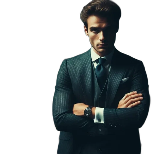jacket, face, staff, photorealistic transparent PNG cut-out