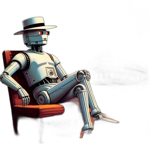 robot, concept art, cyberpunk, 3d render transparent PNG cut-out