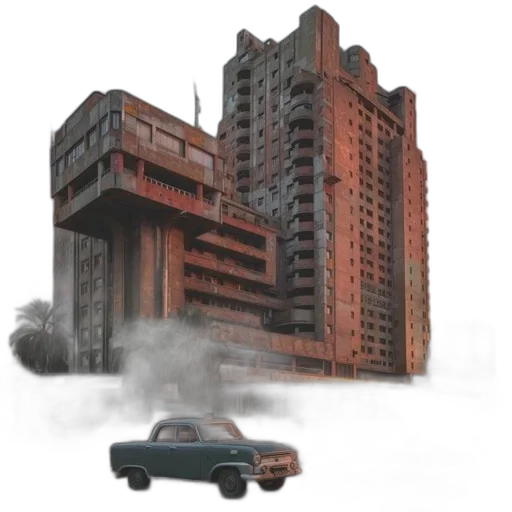 building, car, robot, concept art transparent PNG cut-out