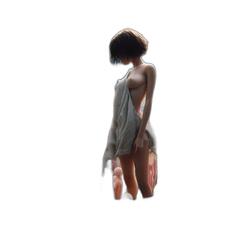 dress, hair, creature, jacket transparent PNG cut-out